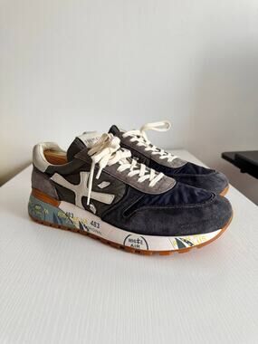 Premiata Mick Navy Suede Nylon Sneakers